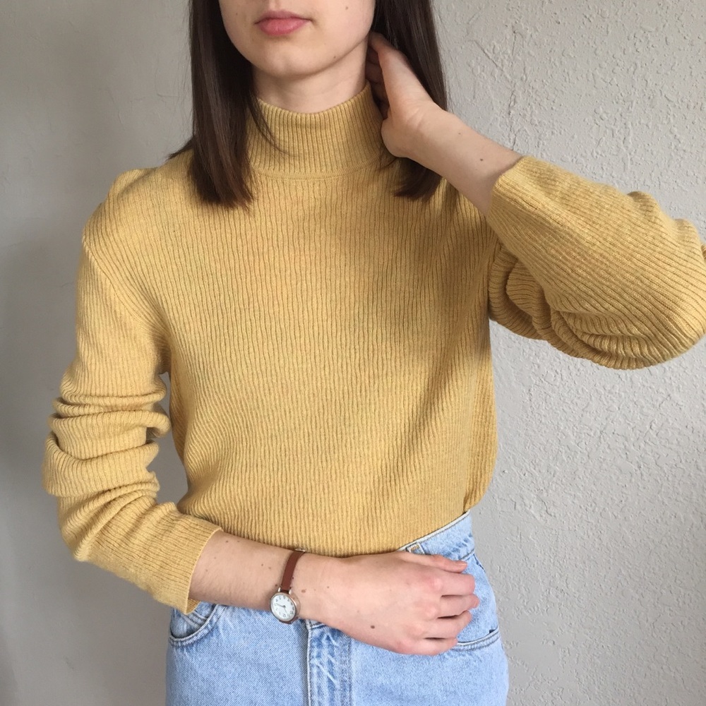 Mustard Yellow Mock Neck Sweater